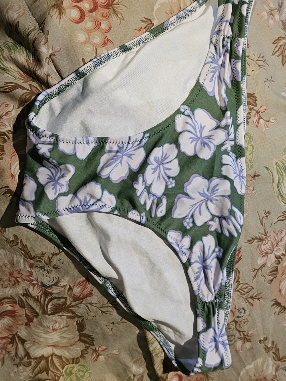 PINK Victoria's Secret Green Hibiscus Bikini Bottoms